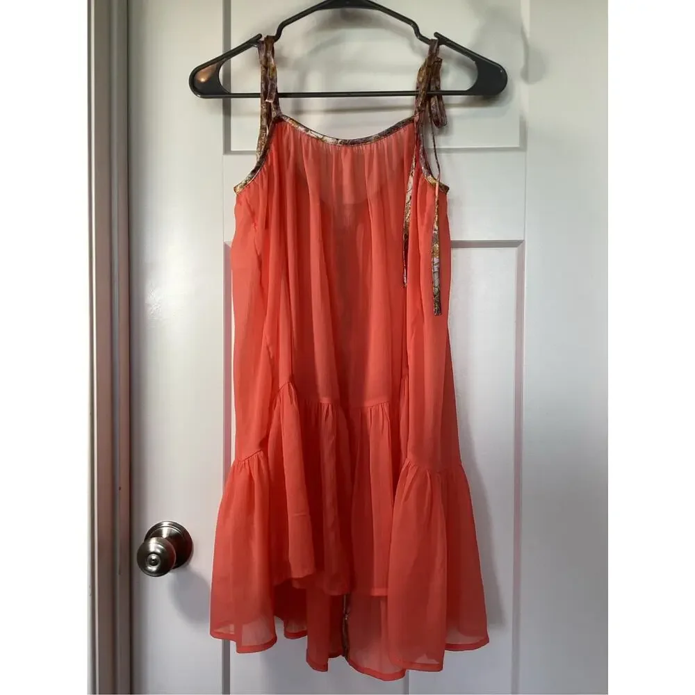 Free People Intimately Bali Sweet Nothing Mini Dress S Coral